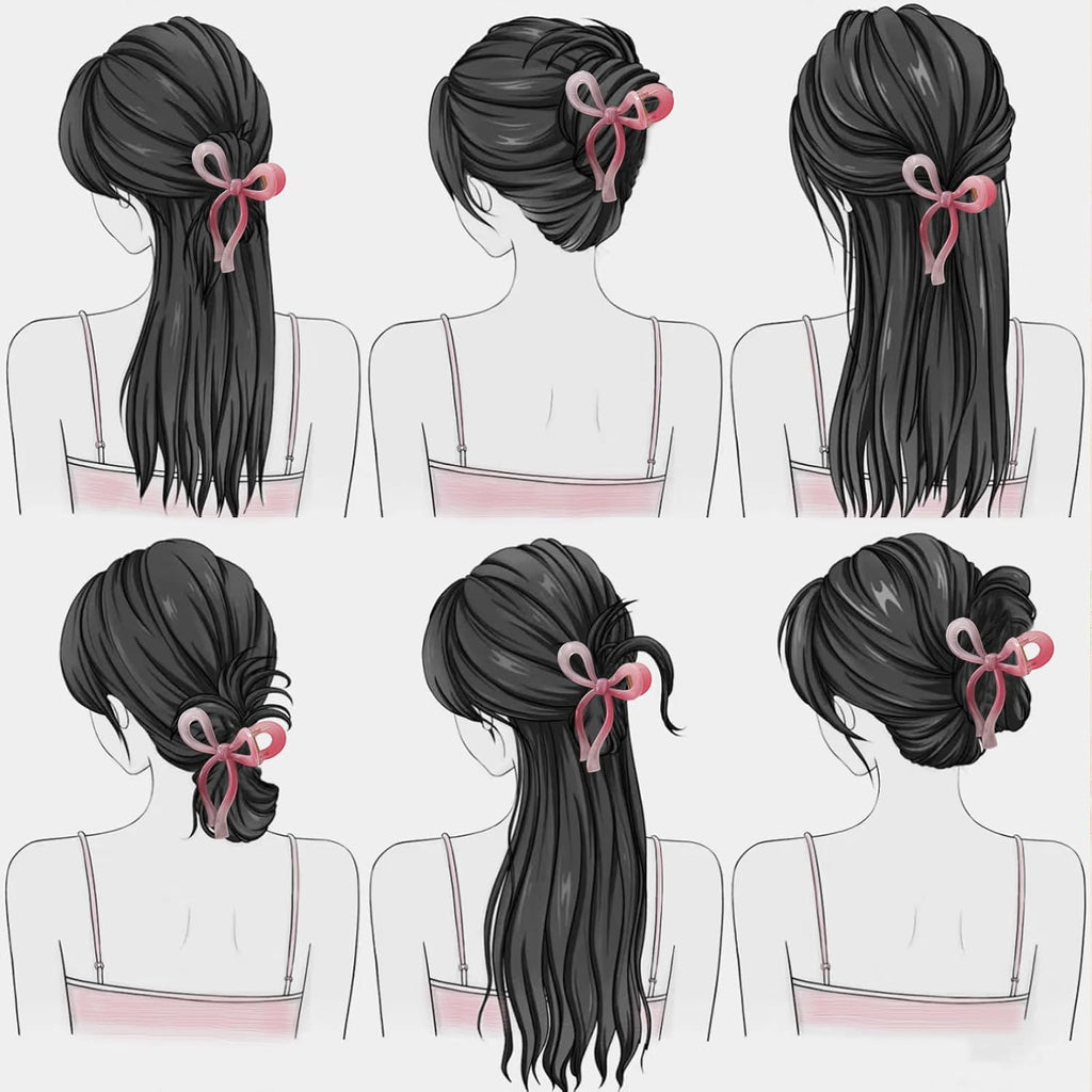 4 Pcs Bow Hair Clips Elegant Hair Claw Butterfly Hair Accessories for Girls Nonslip Butterfly Clips Hair Grips Styling Accessories for Women