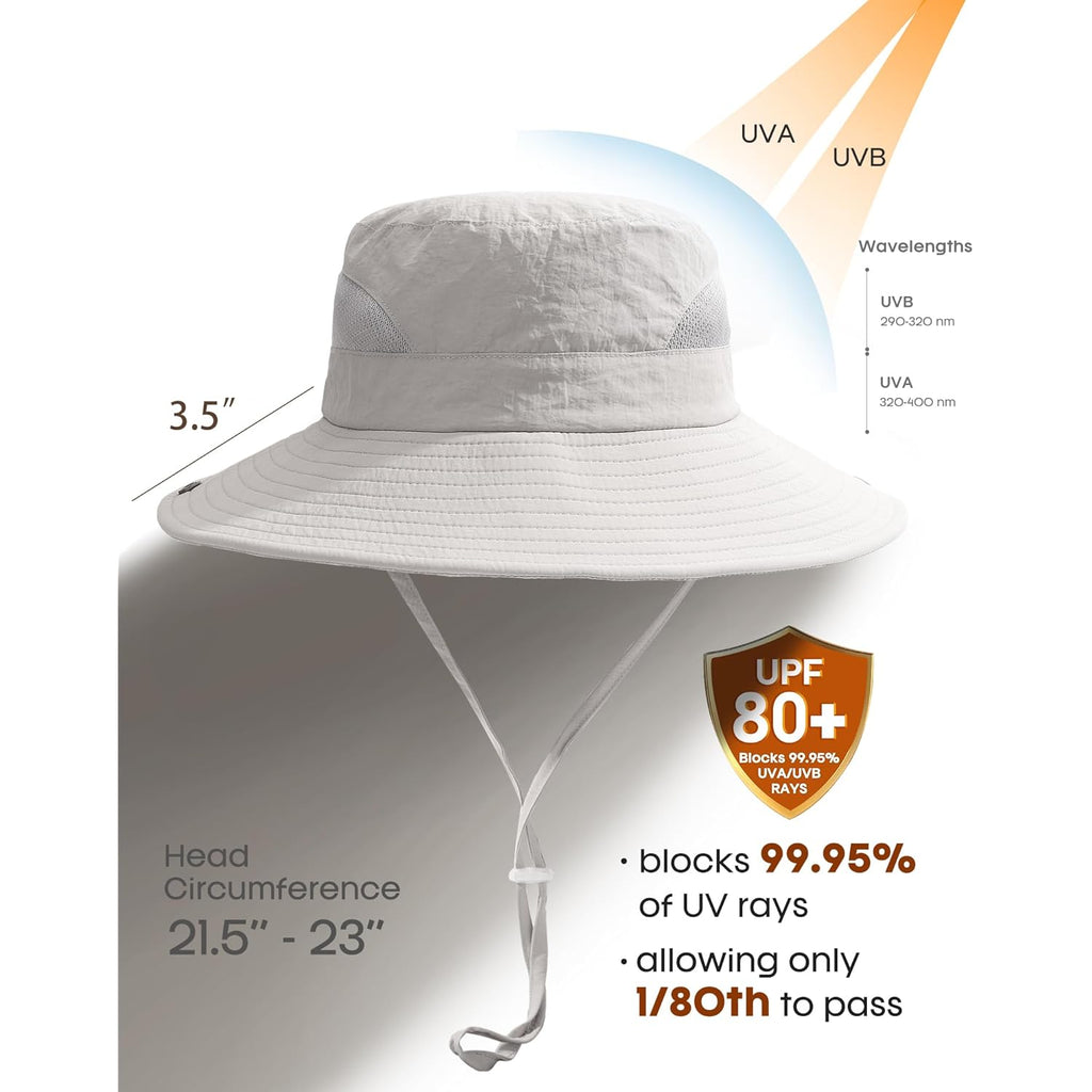 FURTALK Womens Sun Hat with Ponytail Hole Beach Hiking Summer Wide Brim UPF 80+ Outdoor Protection Foldable Bucket Hat
