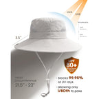 FURTALK Womens Sun Hat with Ponytail Hole Beach Hiking Summer Wide Brim UPF 80+ Outdoor Protection Foldable Bucket Hat