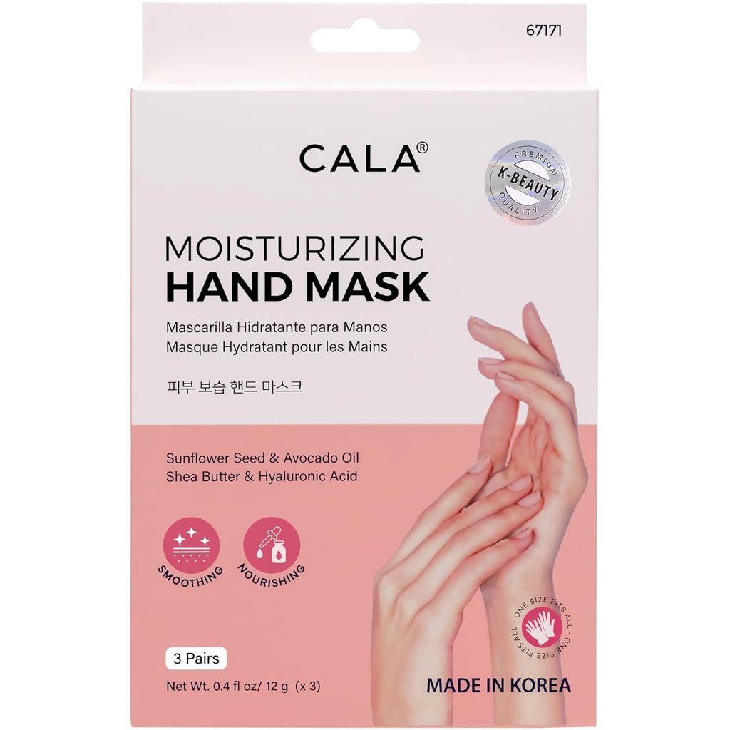 CALA Moisturizing Hand Mask Gloves with Hyaluronic Acid, Shea Butter and Avocado Oil, 3 Pairs