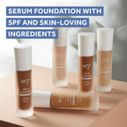 No7 Lift & Luminate Triple Action Serum Foundation - Liquid Makeup With Spf 15 For A Dewy, Glowy Base - Radiant Formula For Mature Skin - Cool Vanilla (1 Fl Oz)
