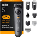 Braun Series 5 All-in-One Beard & Body Grooming Kit for Men, Cordless Trimmer, Hair Clippers & Shaver for Face, Hair & Body with Smooth Shave Head, AIO 5510