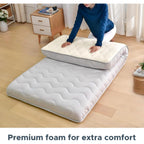 Japanese Futon Floor Mattress, 100% High Density Comfortable Foam, 3.5" Thicken Foldable Mattress Tatami Mat Sleeping Pad, Ideal For Comfort And Support, Kids Floor Lounger Pillow Bed Sofa (Twin）