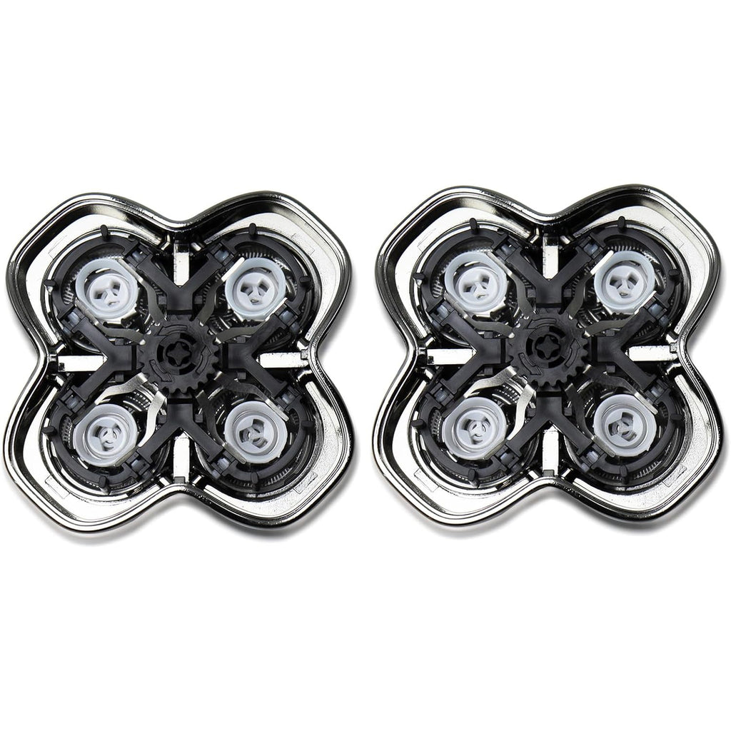 2Pack Pro 4 Shaver Replacement Heads for Skulls Pitbulls Series Gold PRO, Silver PRO, Platinum PRO, Butterfly Kiss PRO Head Shavers, Floating 4 Heads for a Fast, Close and Smooth Shave.