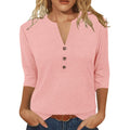 Womens Tops 3/4 Sleeve V Neck Shirts Dressy Casual Tunic Blouses Summer Tees