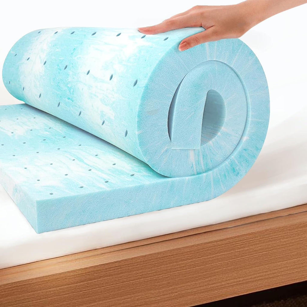 EGO Topper 2 Inch Twin Memory Foam Mattress Topper, Gel Foam Mattress Topper for Pressure Relief, Ventilated Design Bed Topper in a Box, CertiPUR-US Certified, 38"×75", Medium