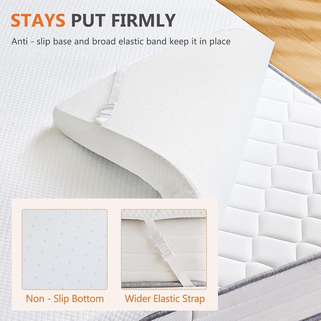 Sweetcrispy Mattress Topper Full With Removable Soft Cover, 3 Inch Thick Gel Infused Cooling Memory Foam Pad For Full Size Bed, Sleeper Sofa, Rv, Camper, Certipur Us Certified