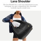 COACH womens Polished Pebble Leather Lana Shoulder Bag