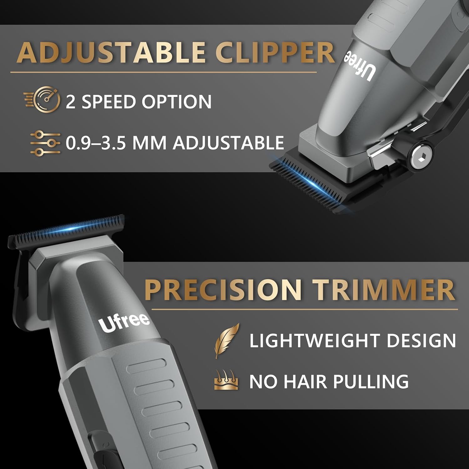 Ufree Hair Clippers And Trimmers Set For Men Professional, Electric Razor Foil Shaver For Men Face Beard, Hair Cutting And Grooming Set, Barber Or Home Use