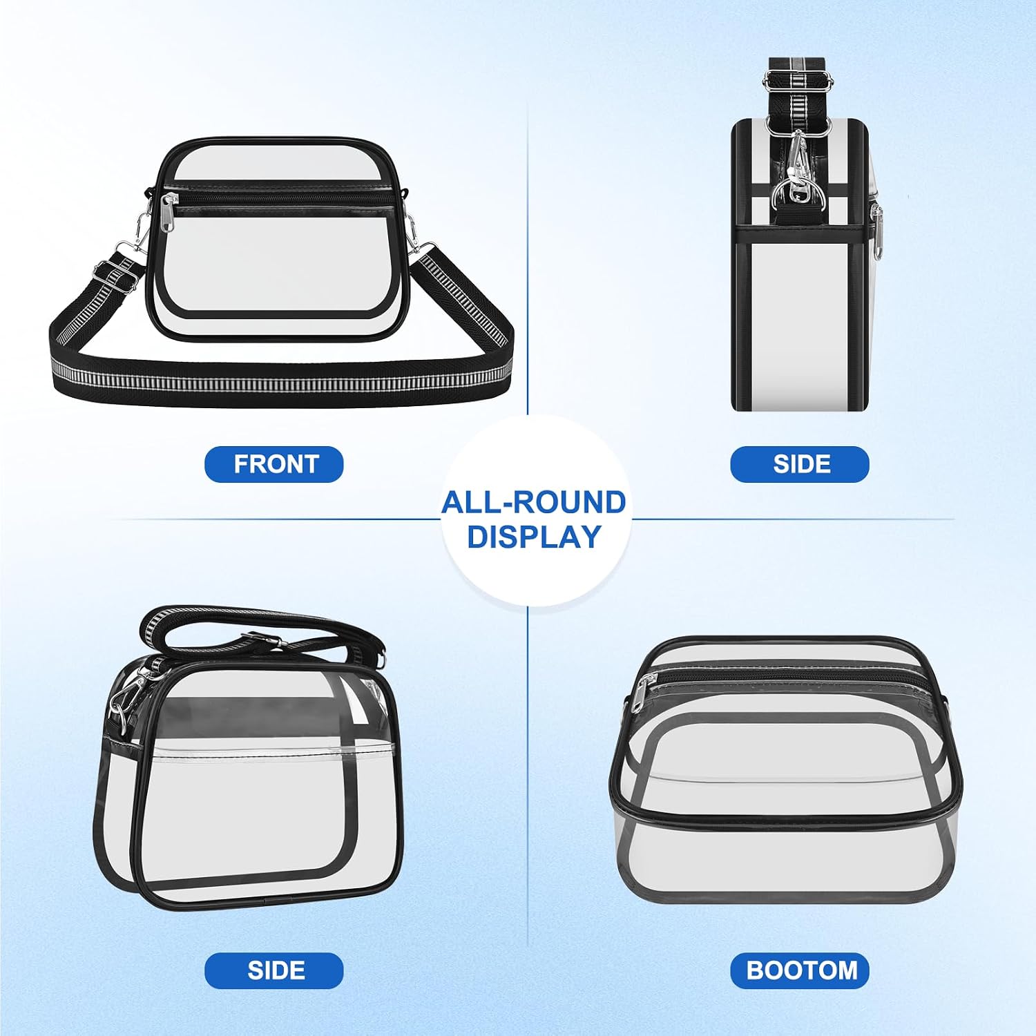 Clear Bag For Stadium Events Clear Purse For Women Crossbody Bag Adjustable Shoulder Strap For Concert Sports Festival