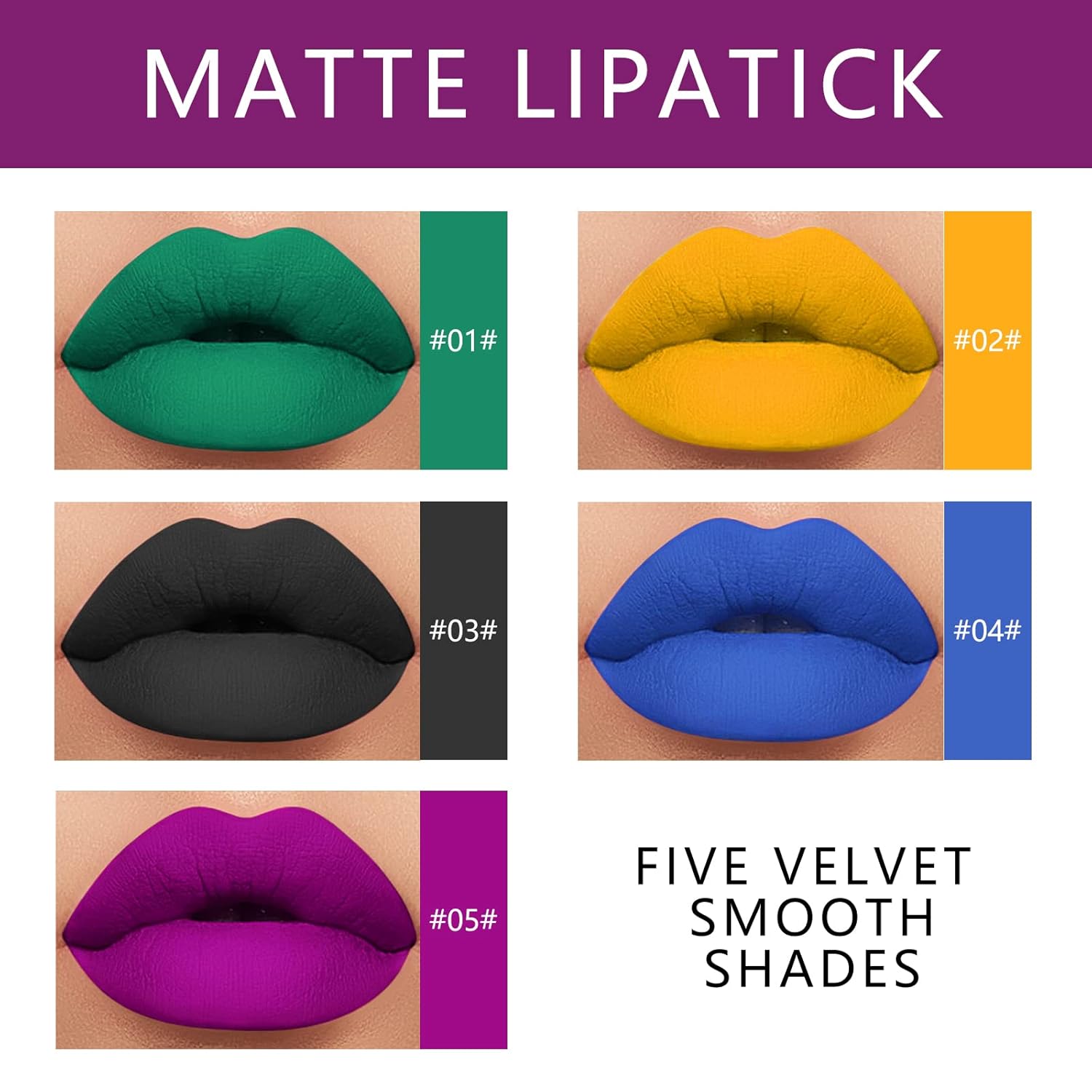 KYDA 10 Colors Matte Metallic Lip Gloss Set, Green Lipstick Metallic Lipstick Set, Non-Stick Cup Long Wear Lip Glaze, High Pigmented Lipstick Cosmetic Gift Kit for Glossy and Full Matte Lip Gloss