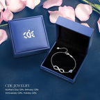 CDE Mothers Day Gifts Infinity Heart Birthstone Charm Link Bracelet for Women 925 Sterling Silver Adjustable Mother's Day Valentine's Day Christmas Day Gift Anniversary Birthday Jewelry for Wife Girlfriend Her