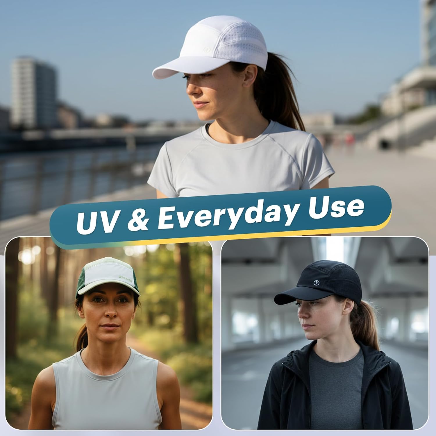 Top-Ex Chicpony™ Women’S Running Hat, Hidden Ponytail Cap, Cooling Breathable Lightweight Sports Cap, 2 Sizes