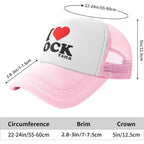 I Love Heart Cocktails Funny Gag Trucker Hat for Adult Humor Adjustable Mesh Sport Baseball Caps for Women Men Black Pink
