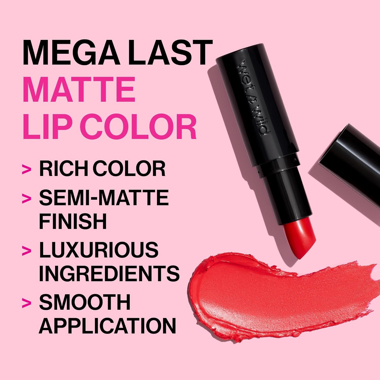 wet n wild Mega Last Matte Lip Color, Semi Matte Hyaluronic Acid Infused, Long Lasting Full Coverage for a Nourishing Pout, Cruelty-Free & Vegan - Never Nude