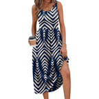Wiholl Summer Dresses For Women Flowy Casual Midi Dress Beach Vacation Sundresses With Pockets