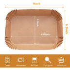 Ecfvtp Air Fryer Disposable Paper Liner, 100Pcs Food Grade Parchment Liners For Ninja Dz201, Air Fryer Accessories Baking Paper (9 * 6,Thicken Natural)