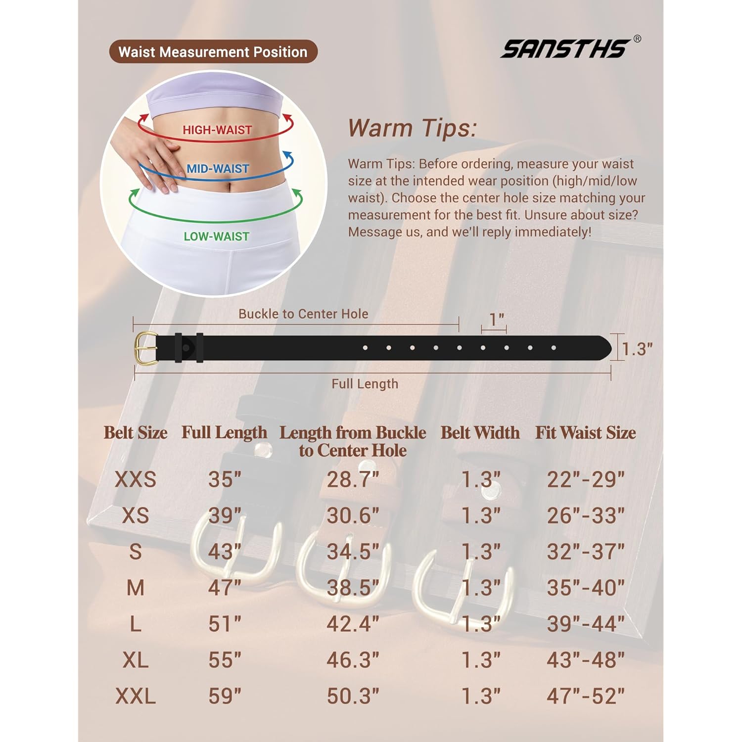 SANSTHS Women Leather Belt for Jeans Pants Dresses Black Ladies Waist Belt with Black Buckle