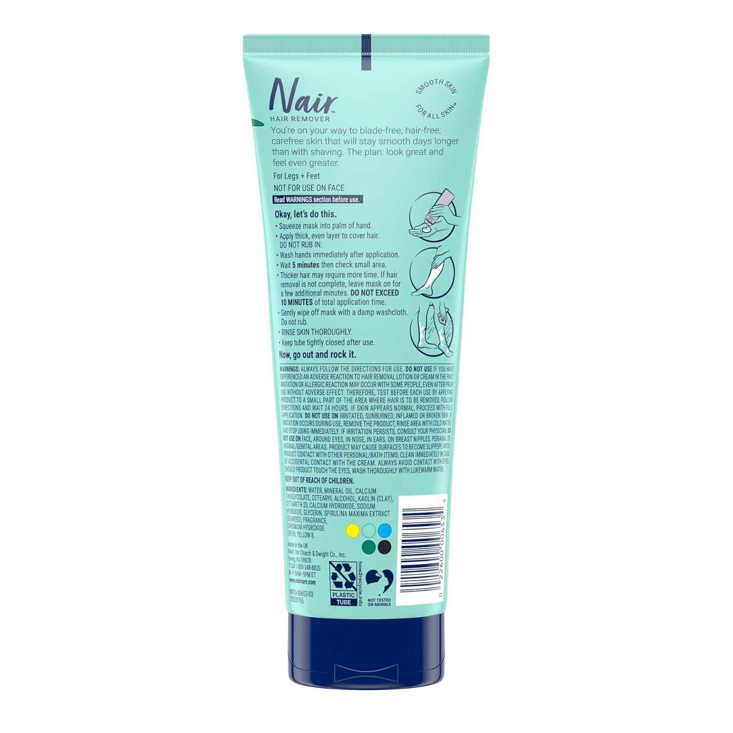 Nair Hair Remover Seaweed Leg Mask, Depilatory, 8 Oz Bottle