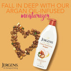 Jergens Deep Restoring Argan Oil Moisturizer, Soothing Body And Hand Lotion With Reviving Argan Oil And Vitamin E, Oil-Infused, Dermatologist Tested, 16.8 Oz