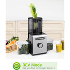 Cold Press Juicer Machine, 6.5" Large Feed Chute Masticating Extractor, Easy to Clean for Whole Fruits & Vegetables, High Yield