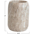 Creative Co-Op Modern Marble Bottle Holder, White Crock, Natural