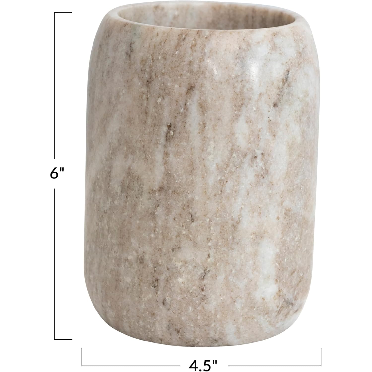 Creative Co-Op Modern Marble Bottle Holder, White Crock, Natural