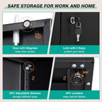 Wide & Deep Metal Storage Cabinet With 2 Doors And 5 Adjustable Shelves,72X36X18 Garage Storage Cabinet,Tall Black Locking Metal Cabinets With Lock,Steel Locked Cabinets For Home,Office,Garage