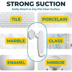 Honeybull Fogless Shower Mirror For Shaving With Suction Mount, White | Shatterproof Acrylic Bathroom Accessory With 360 Swivel & Built-In Razor Hook, Clear Reflection In Steam & No-Drill Setup