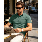 Mens Short Sleeve Polo Shirts Collared Business Casual Polo T Shirts With Pocket