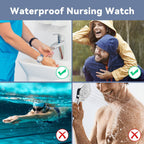 Nurse Watch For Nurses Doctors Women Men,Waterproof Analog Watches With Luminous Dial And Japanese Quartz Movement,Easy To Read Military Time Watch With Second Hand, 12/24 Hours,Silicone Band