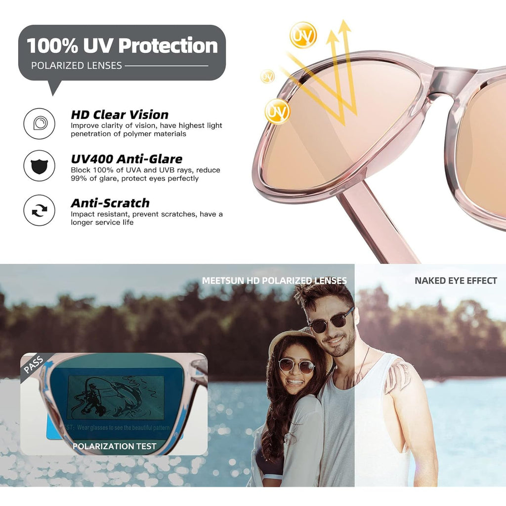 MEETSUN Polarized Sunglasses for Women Men Classic Retro Trendy Designer Style