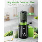 ECOSELF Juicer Machines Easy to Clean, With Wide Mouth & Large Feed Chute For Whole Fruits & Vegetables, Slow Masticating Juicer Hands-Free, Quiet Motor, Cold Press Juicer For Family, With Pusher
