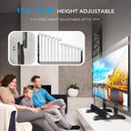 Table Top Tv Stand With Height Adjustable Tv Legs Replacement For Most 37-86 Inch Flat Curved Tvs,Steel Tv Base Feet Holds Up To 150 Lbs With Cable Management, Max Vesa 800X600Mm Black