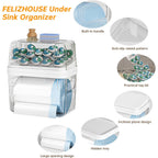 2-In-1 Trash Bag Holder Laundry & Dishwasher Pods Container,Garbage Bag Dispenser With Removable Lids,Kitchen Organizer And Under Sink Storage Box