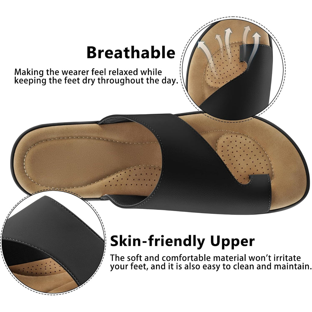 Reimferce Summer Flat Sandals For Women: Comfortable Walking Dressy Slides For 2026 - Ladies Orthopedic Casual Shoes Indoor Outdoor