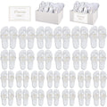 24/36/48 Pairs Flip Flops Bulk For Wedding Guests, Women Wedding Sandals & 1/2 Collapsible Linen Storage Bins & Display Sign, Comfortable Bride Slippers For Reception Beach Pool Party Favors