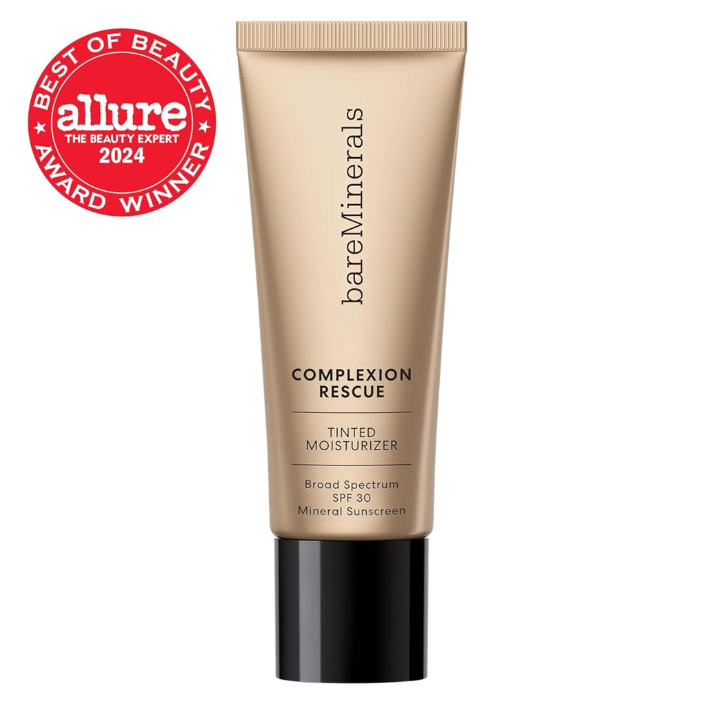 bareMinerals Complexion Rescue Tinted Moisturizer with SPF 30, Hydrating Tinted Mineral Sunscreen with Hyaluronic Acid, Sheer-to-Light Coverage, Multi-tasking, Skincare Infused Makeup