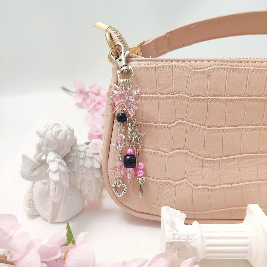 cioatu Y2K Aesthetic Keychains for Women Cute Flowers Star Cake Jellyfish Keychins Charms Kawaii Bag Purse Decor