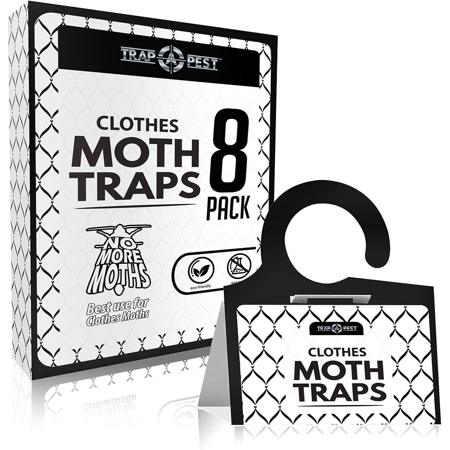 Clothing Moth Traps - 8 Pack - Non Toxic Moth Traps For Clothes With Pheromone Attractant - Odorless Sticky Trap For Closet, Carpets