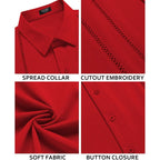 Coofandy Men'S Cuban Guayabera Shirt Short Sleeve Button Down Shirts Casual Summer Beach Linen Shirts