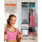 Piffny Locker Organizer Shelf， Adjustable Width And Height, Ideal Locker For School, Office, And Gym Lockers… (Pink)