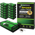 Maxguard Spider + Insect Traps (12 Pcs Box Trap) | Non-Toxic Extra Sticky Glue Traps, Kill Black Widow Hobo Brown Recluse Spiders And Other Crawling Bugs & Insects |