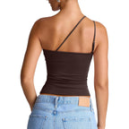 REORIA Off the Shoulder Tops for Women Summer Sleeveless Sexy Going Out Tank One Shoulder Top 2026 Trendy Clothes