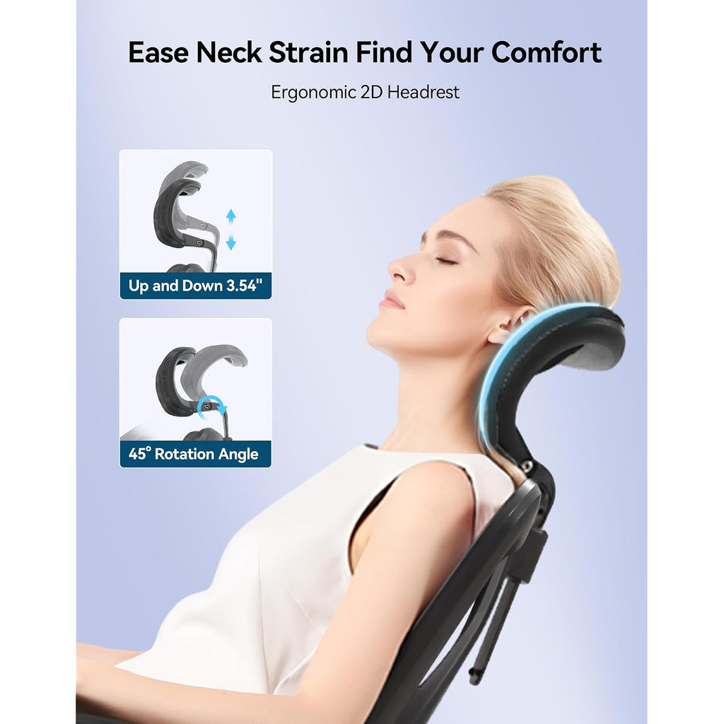 Sihoo M57 Ergonomic Mesh Office Chair, High Back Home Desk Chair With 3D Armrests, Lumbar Support And Adjustable Headrest, Comfortable Computer Chair, Big & Tall Office Chair Hold 330 Lbs-Black