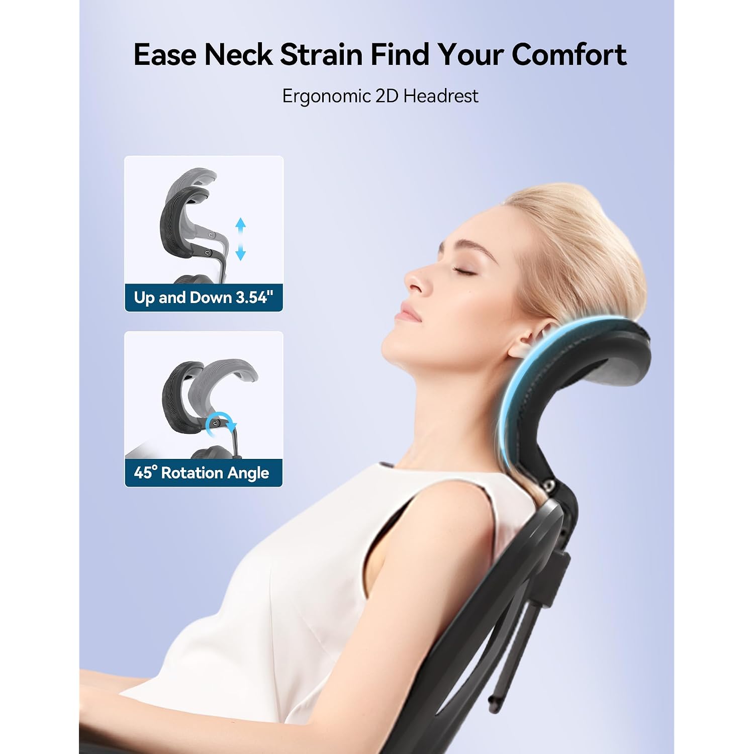 Sihoo M57 Ergonomic Mesh Office Chair, High Back Home Desk Chair With 3D Armrests, Lumbar Support And Adjustable Headrest, Comfortable Computer Chair, Big & Tall Office Chair Hold 330 Lbs-Black