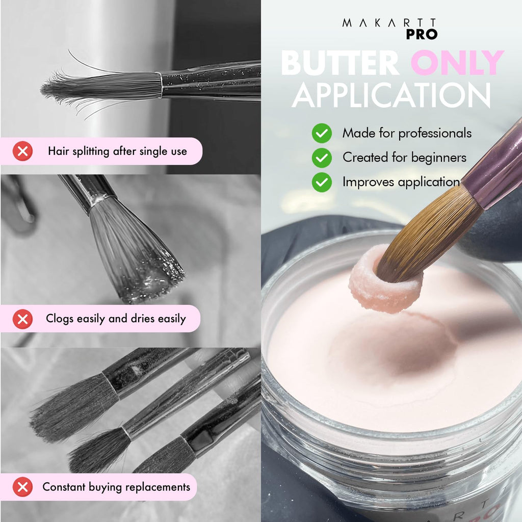 MakarttPro Kolinsky Acrylic Nail Brush Size 10 – 100% Pure Kolinsky Hair Nail Brush for Acrylic Application, Professional Nail Brush for Smooth Bead Control, Anti-Clogging, Acetone Resistant Handle