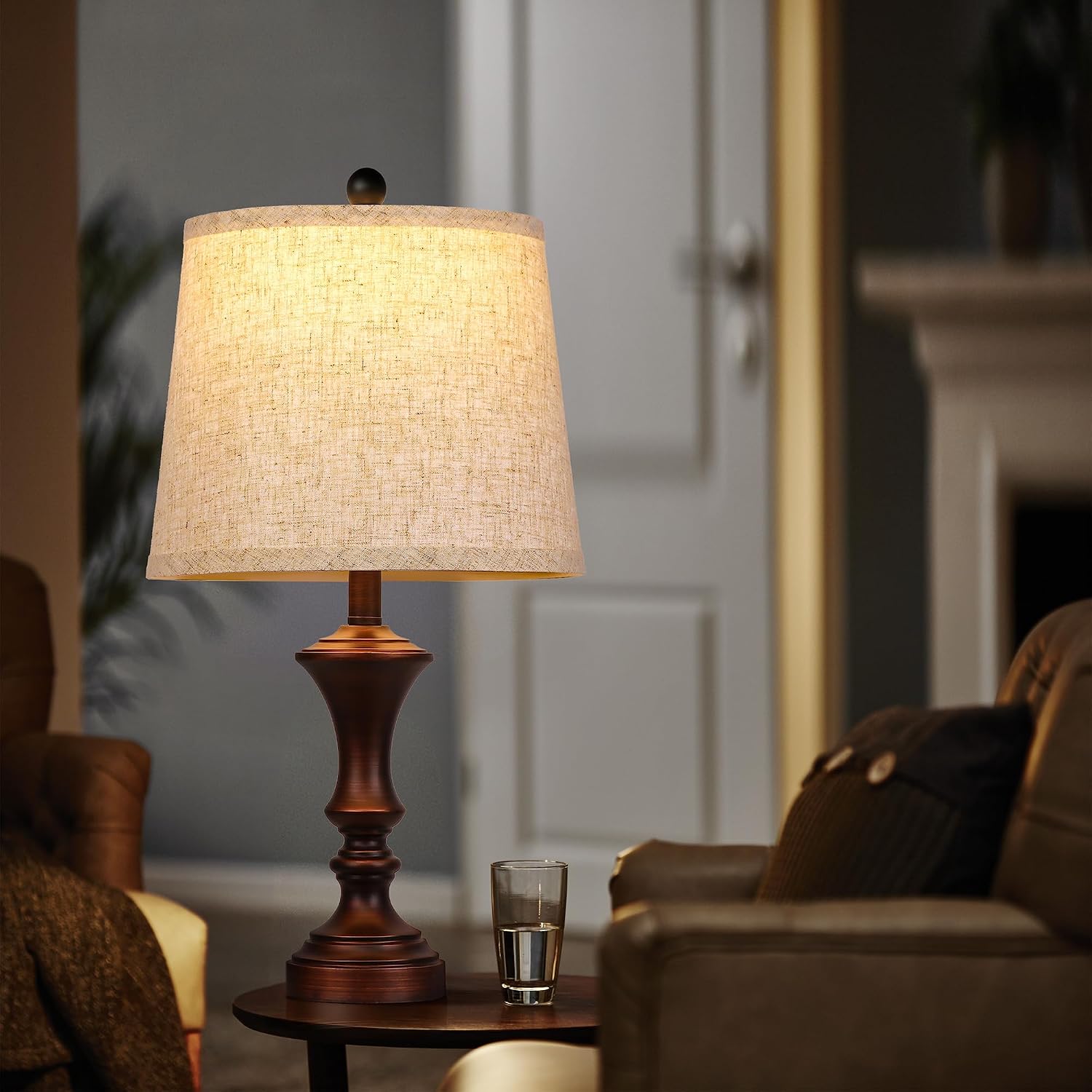 Rottogoon Retro Table Lamps Set Of 2 Nightstand Lamp For Bedroom Vintage Rustic Table Lamps For Living Room Traditional Nightstand Bedside Lamps Bulb Not Included