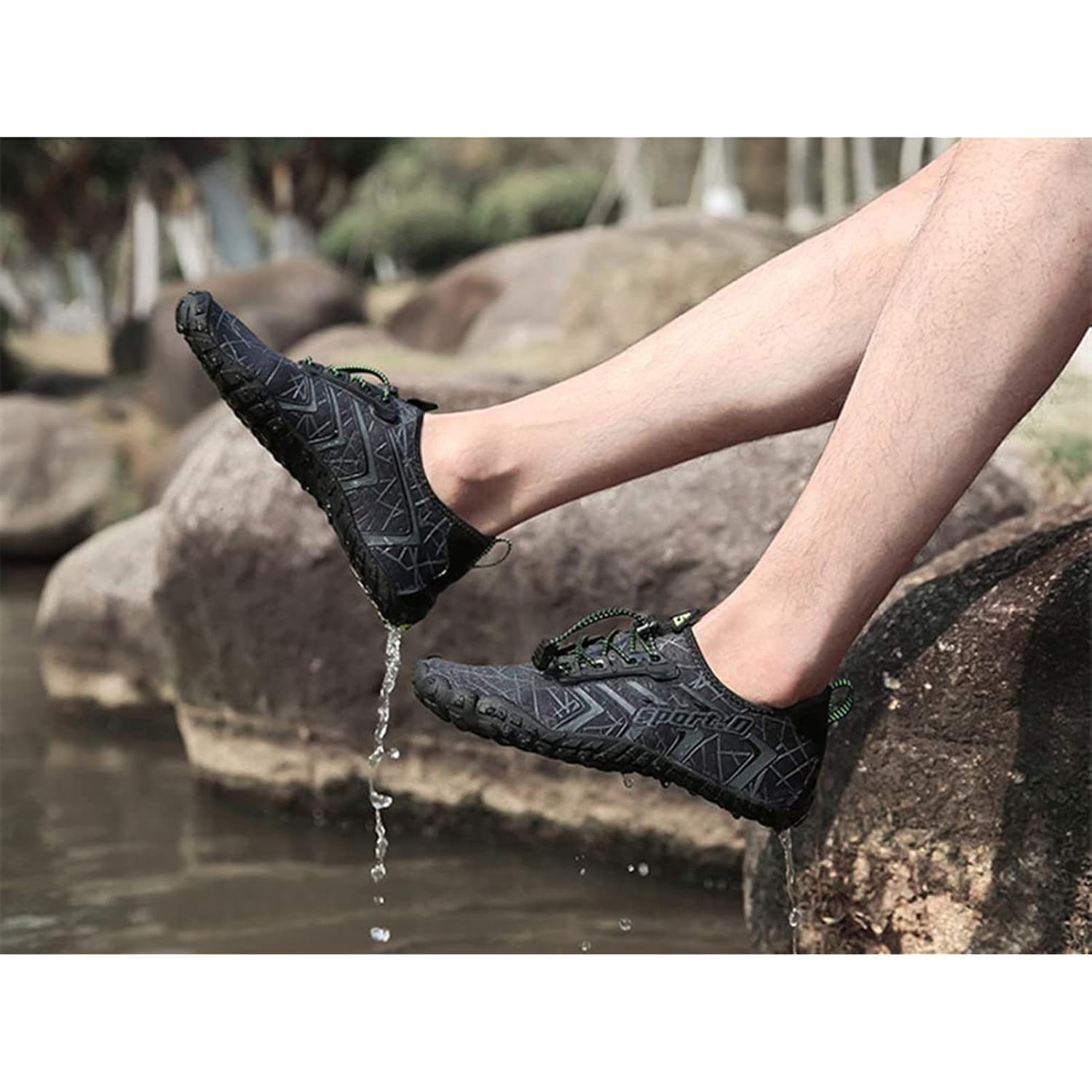 Ubfen Water Shoes For Men Women Quick Dry Swim Aqua Socks | Lightweight Barefoot-Style Fit, Rubber Sole, Hiking, Fishing, Kayaking, Beach, Pool, Boating, Diving And Water-To-Land Wear
