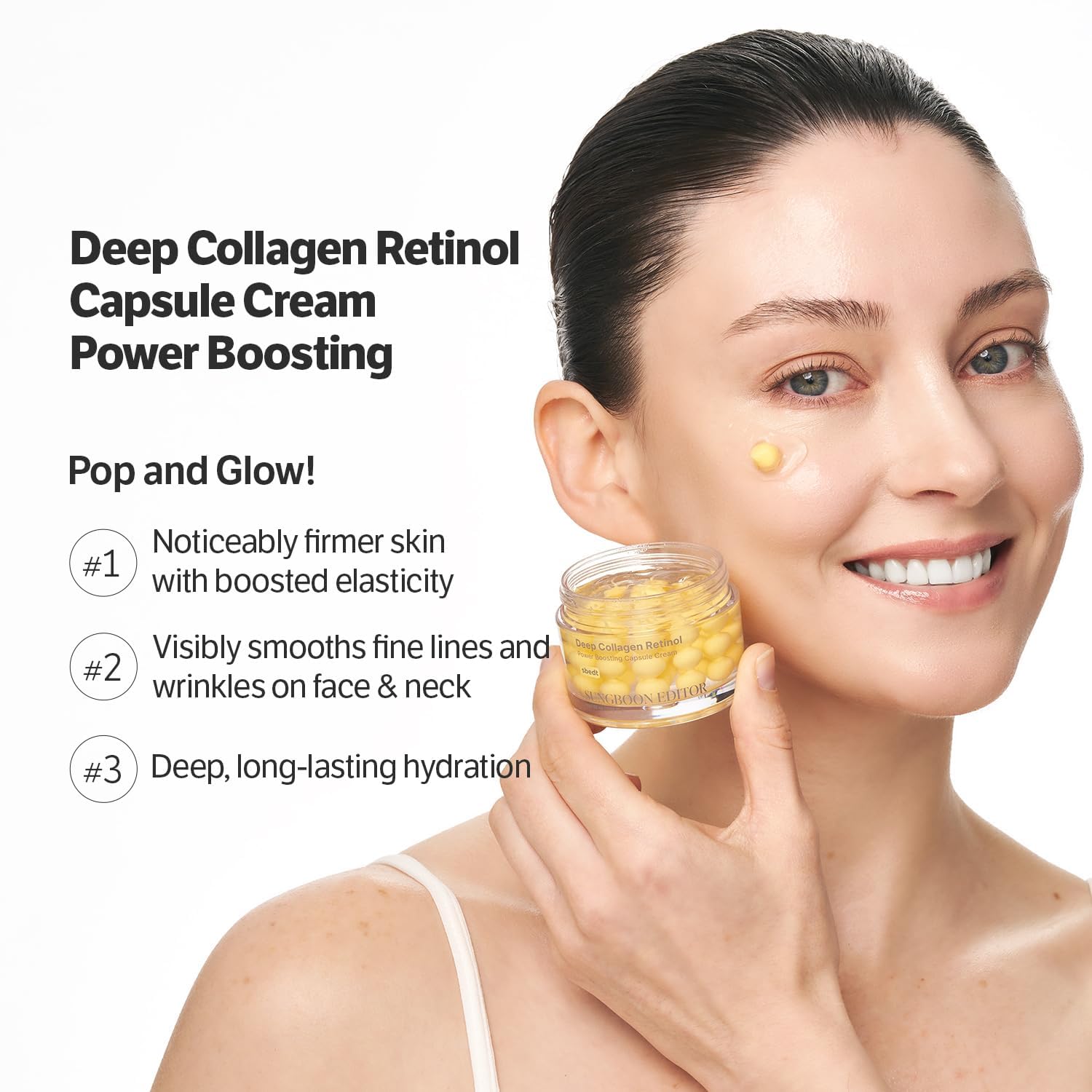 SUNGBOON EDITOR Deep Collagen Retinol Capsule Cream | For Fine Lines and Dry Skin | White Spicules + Collagen + Retinol | Korean Skincare, 1.69 fl.oz | Gifts for Women